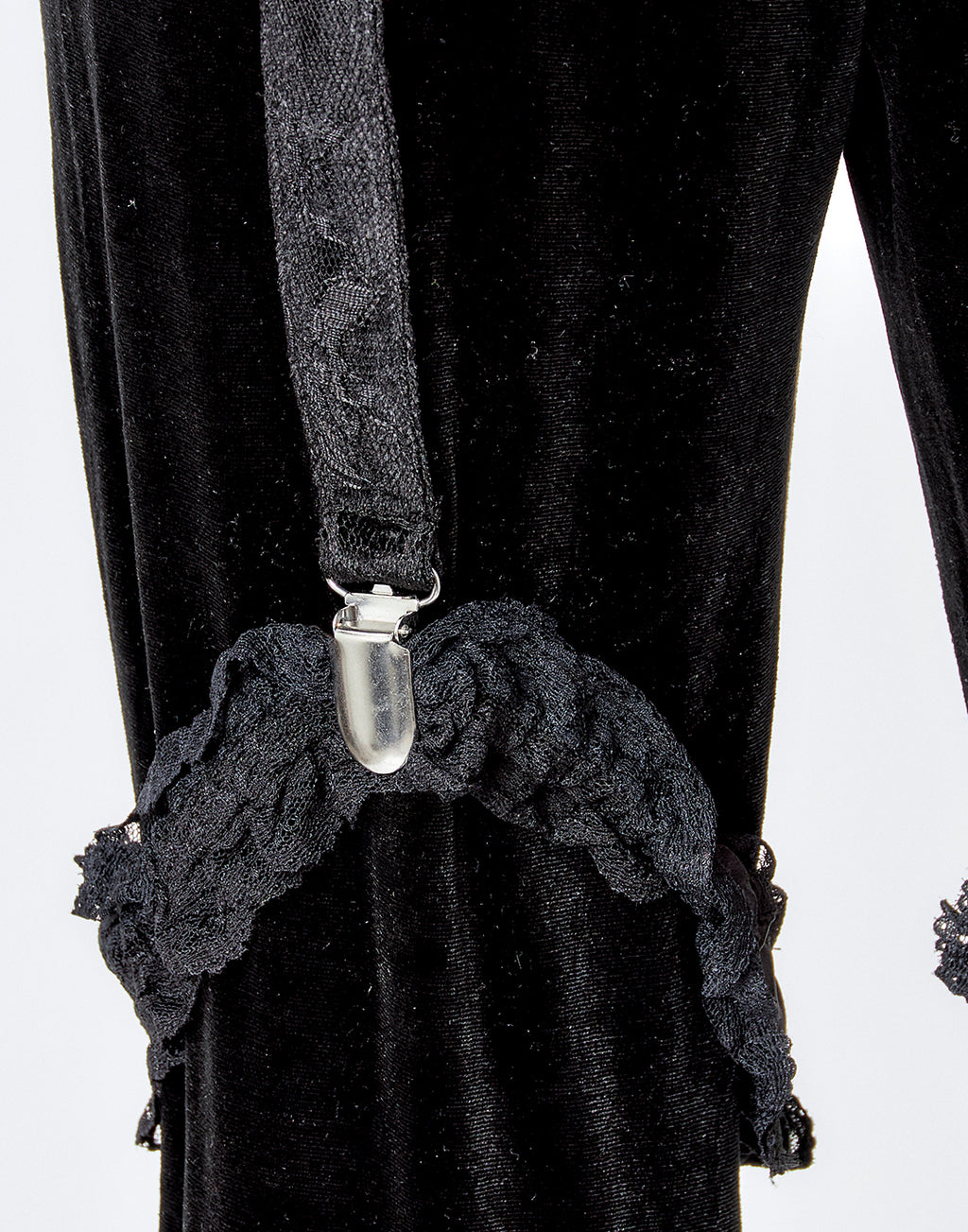 AVENCHUMU Rhinestone logo garter velor flare pants