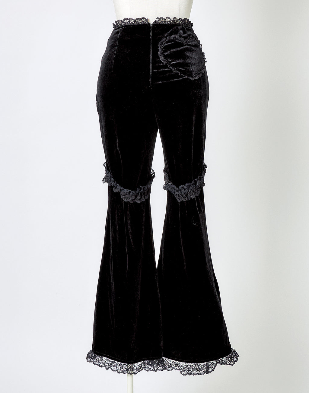 AVENCHUMU Rhinestone logo garter velor flare pants