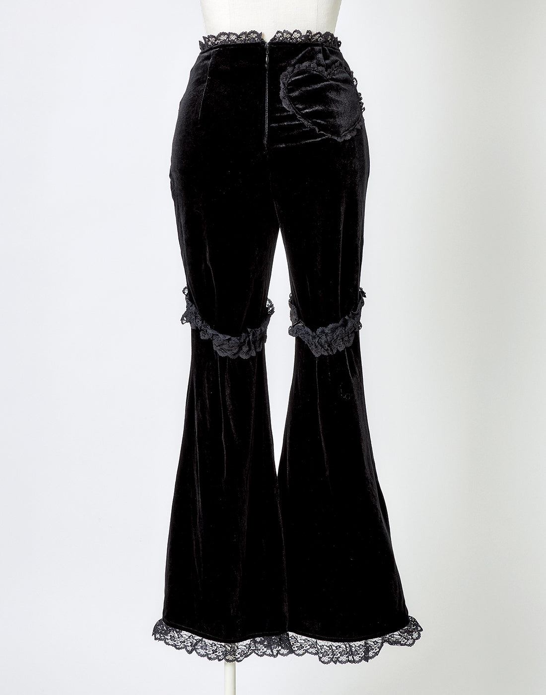 AVENCHUMU Rhinestone logo garter velor flare pants