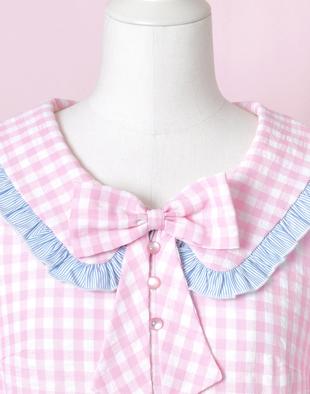 Lolime Bubble Gum Gingham Check Dress
