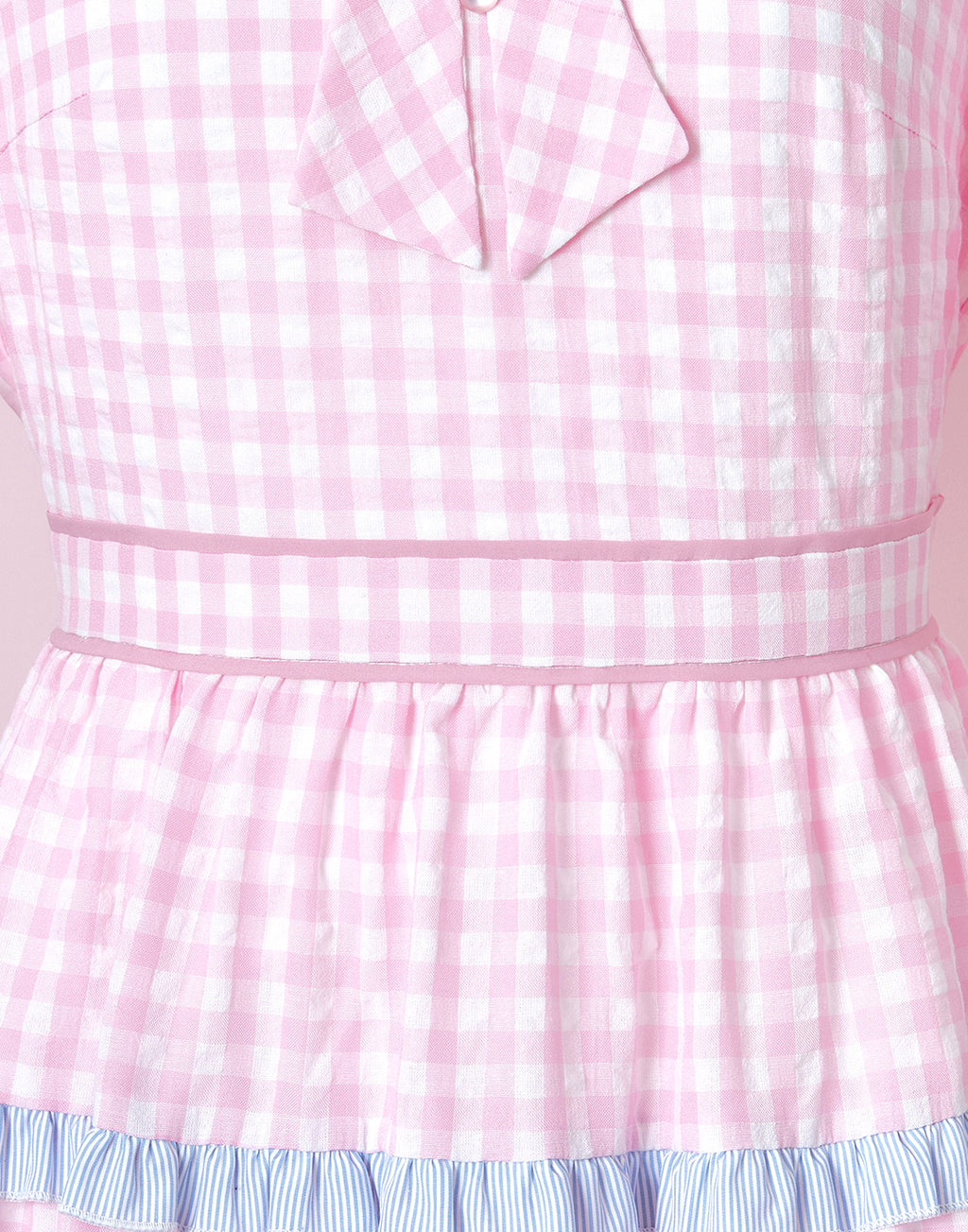 Lolime Bubble Gum Gingham Check Dress