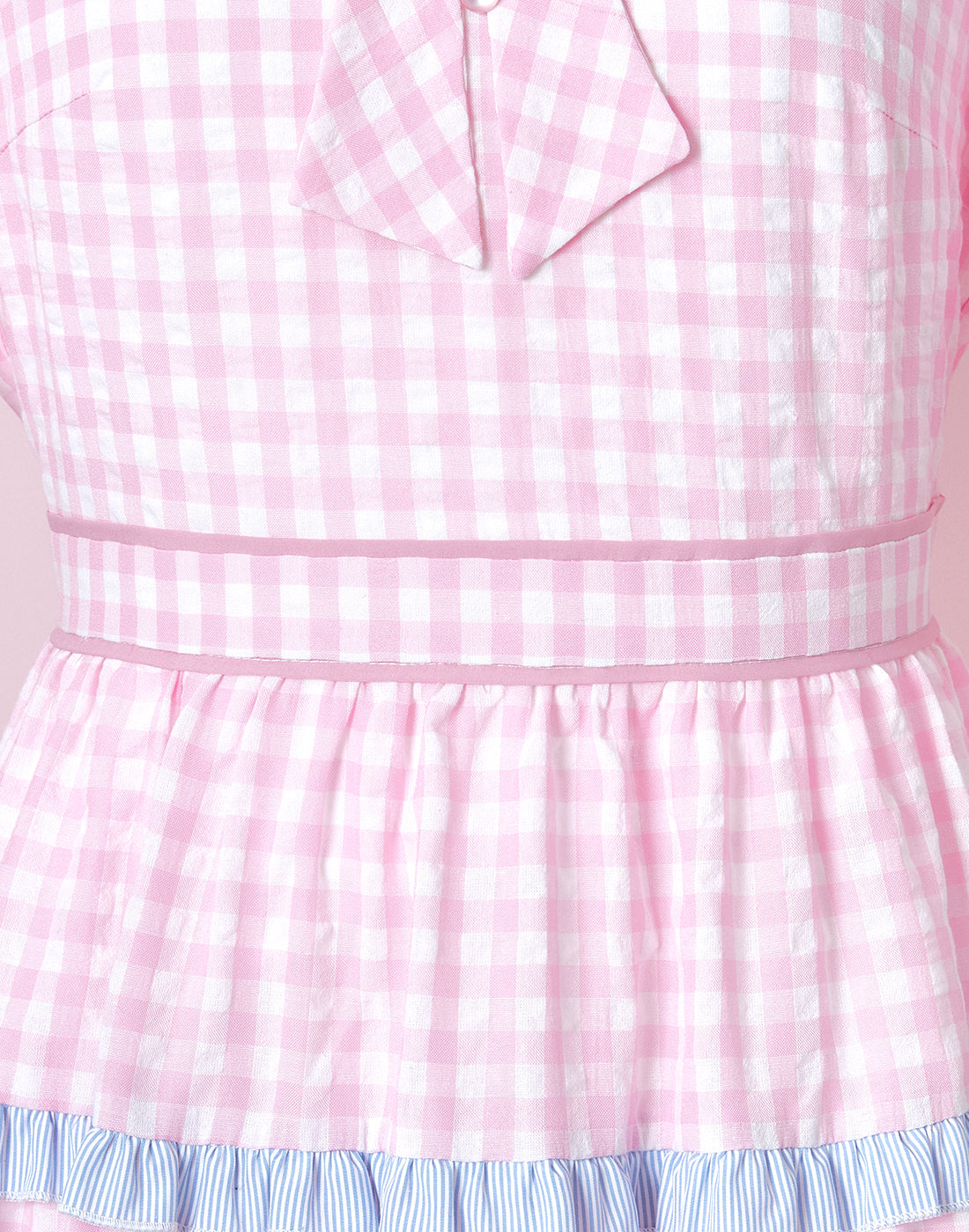 Lolime Bubble Gum Gingham Check Dress