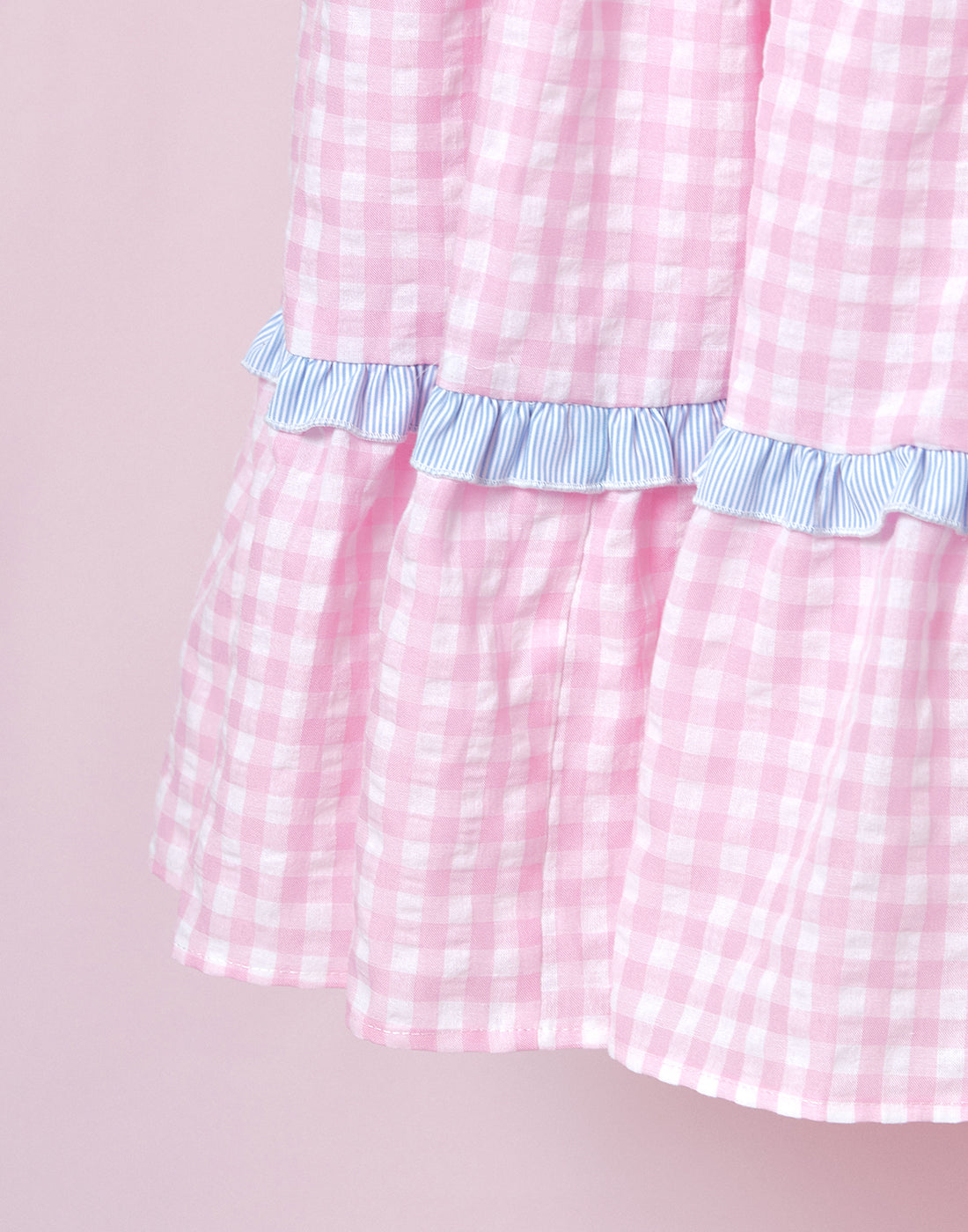 Lolime Bubble Gum Gingham Check Dress