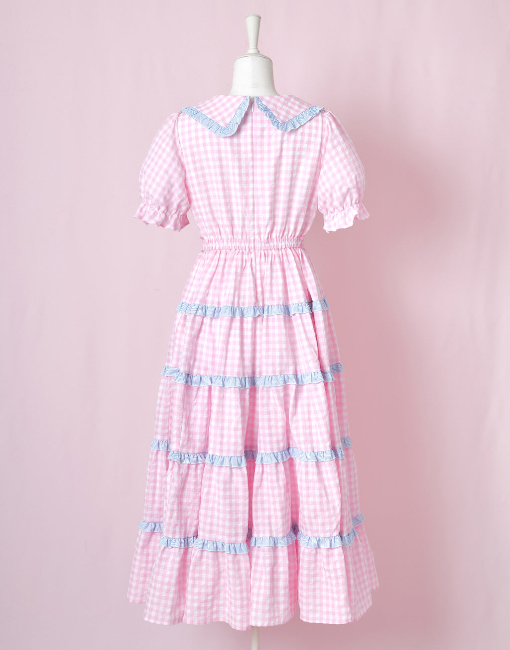 Lolime Bubble Gum Gingham Check Dress