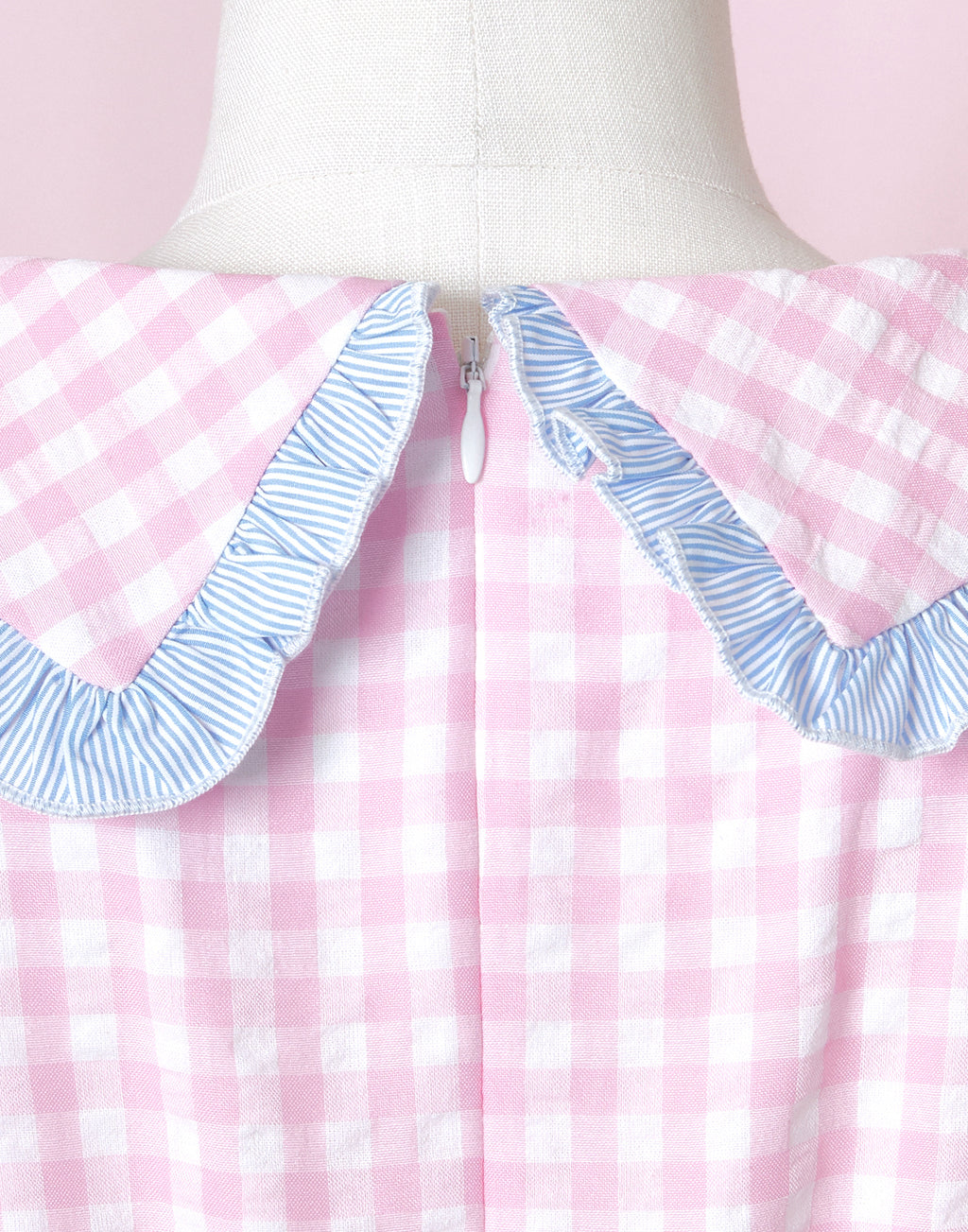 Lolime Bubble Gum Gingham Check Dress