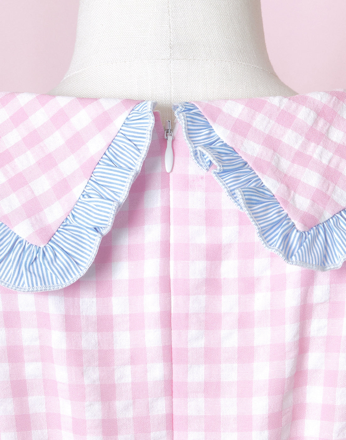 Lolime Bubble Gum Gingham Check Dress