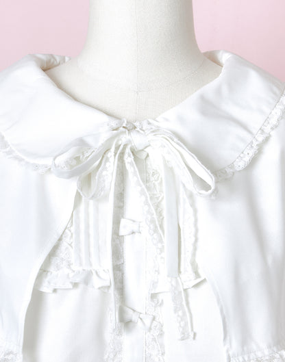 <March Delivery> mellfy memory Dreamy mini ribbon cape Blouse