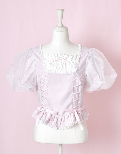 <March Delivery> mellfy memory Love to Doll lace up Blouse