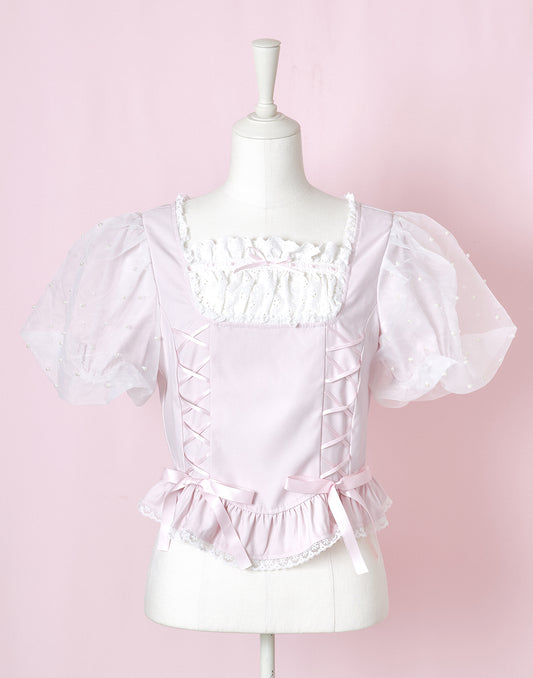 <March Delivery> mellfy memory Love to Doll lace up Blouse