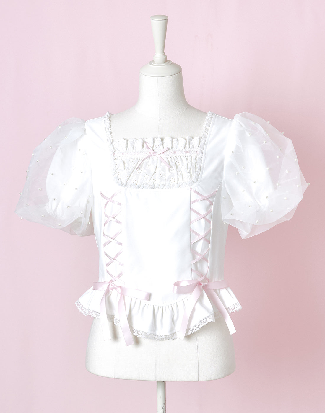 <March Delivery> mellfy memory Love to Doll lace up Blouse