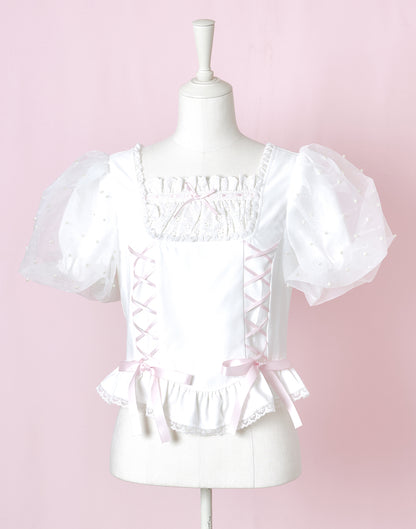 <March Delivery> mellfy memory Love to Doll lace up Blouse