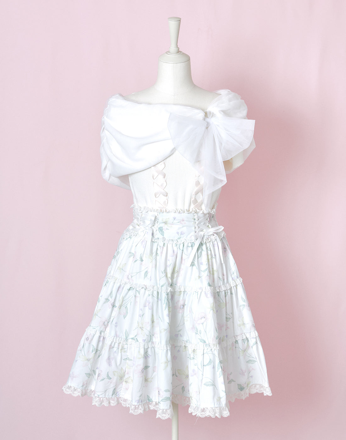 <March Delivery> mellfy memory Melty tulle off-shoulder Top