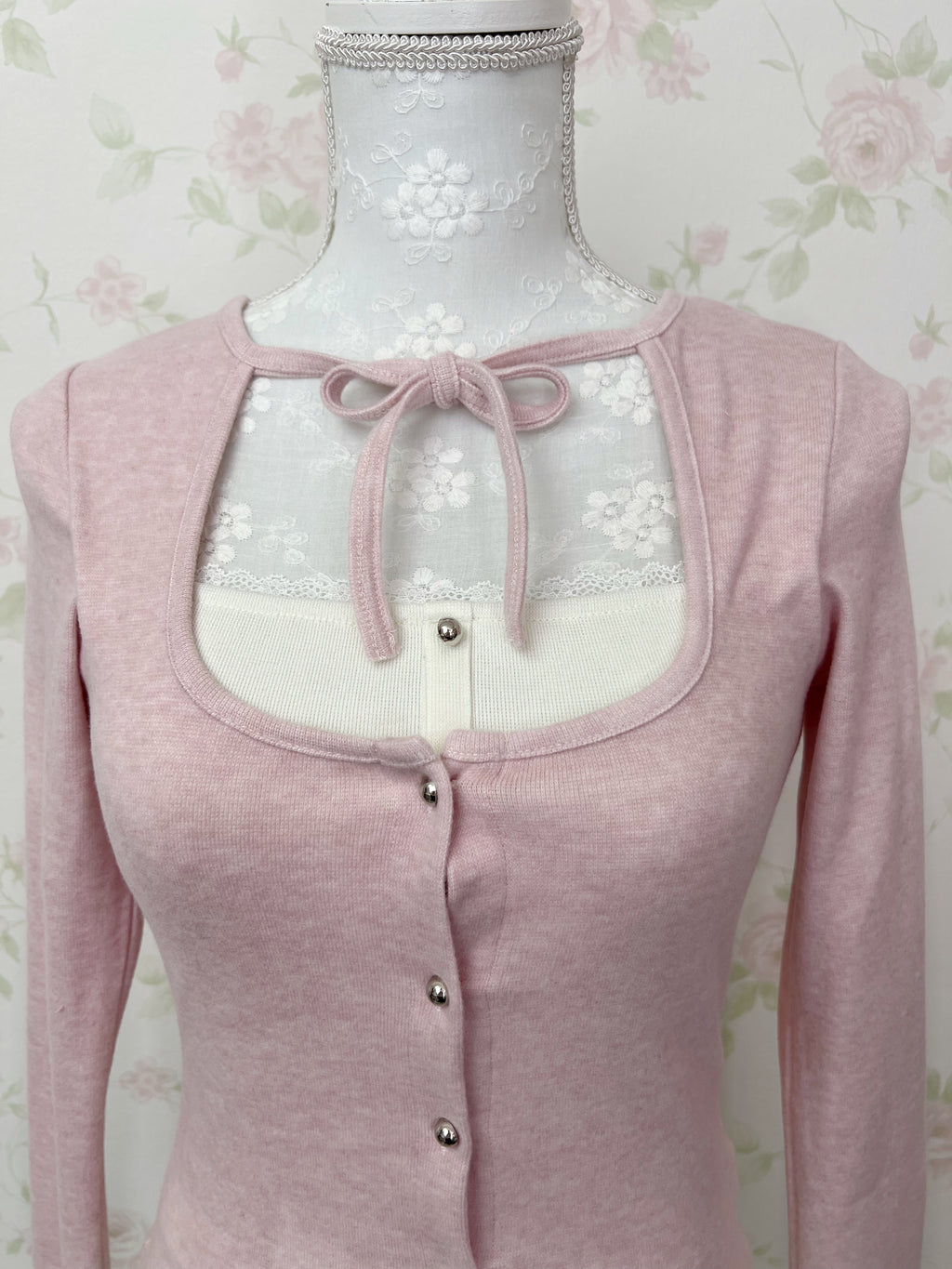 BUBBLES Milkmaid Front Lace Top (Pink)