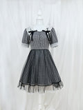 BUBBLES Side Ribbon Checked Dress