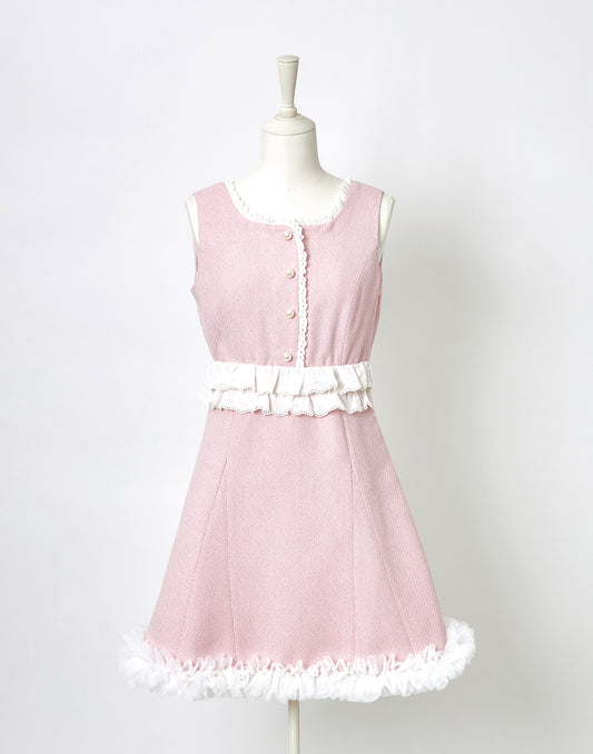 <April Delivery> mellfy memory Dear classy Girl tweed Dress