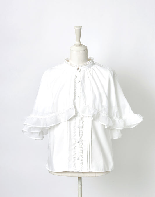 <April Delivery> mellfy memory Angel's play sheer cape Blouse