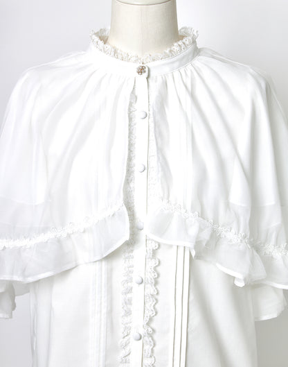 <April Delivery> mellfy memory Angel's play sheer cape Blouse