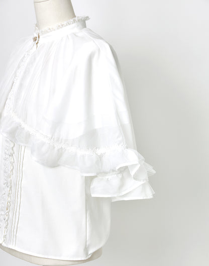 <April Delivery> mellfy memory Angel's play sheer cape Blouse
