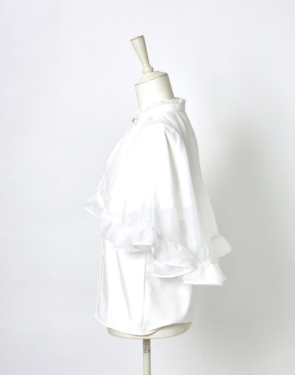 <April Delivery> mellfy memory Angel's play sheer cape Blouse