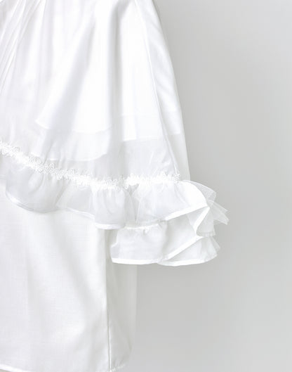 <April Delivery> mellfy memory Angel's play sheer cape Blouse