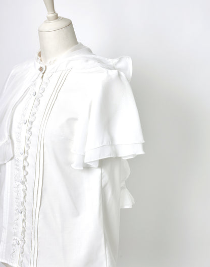 <April Delivery> mellfy memory Angel's play sheer cape Blouse