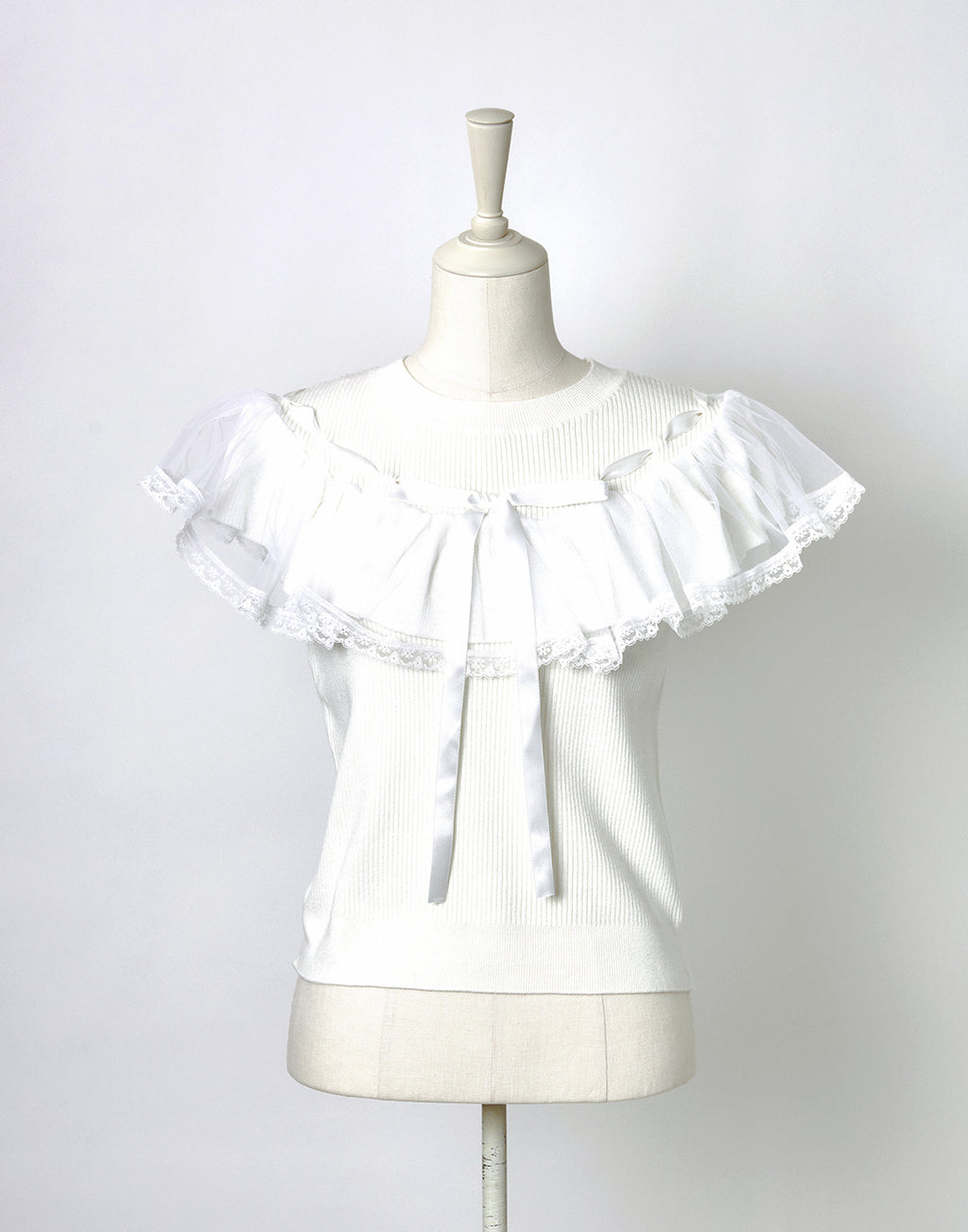 mellfy memory Angelic tulle & ribbon Knit Top