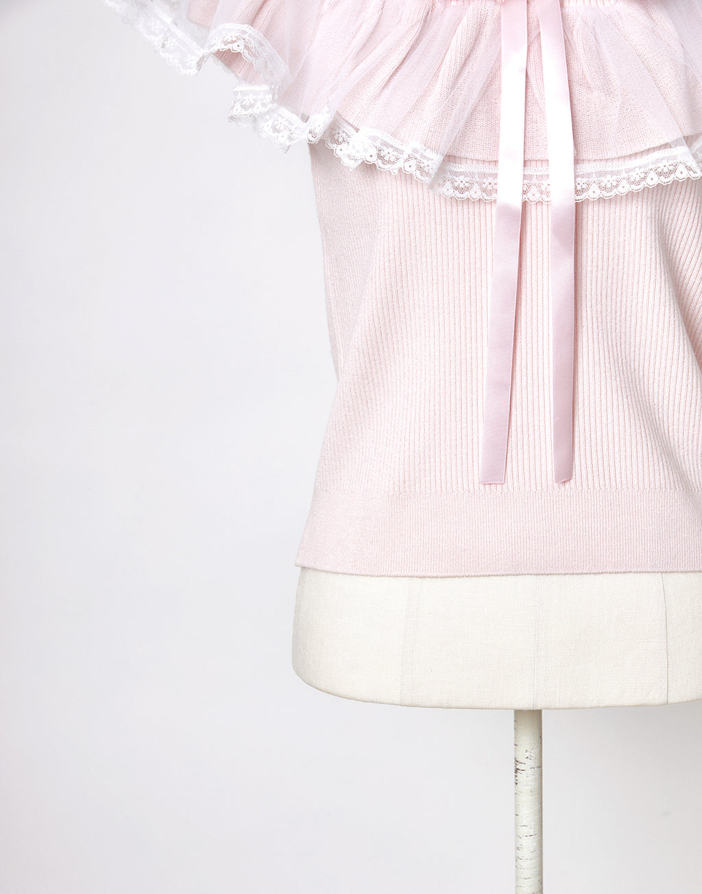 mellfy memory Angelic tulle & ribbon Knit Top