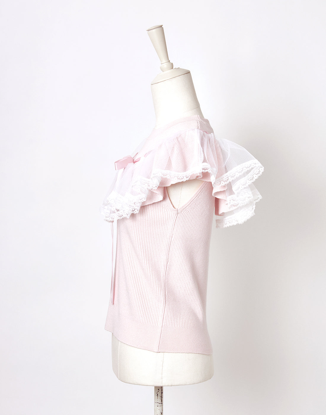 mellfy memory Angelic tulle & ribbon Knit Top