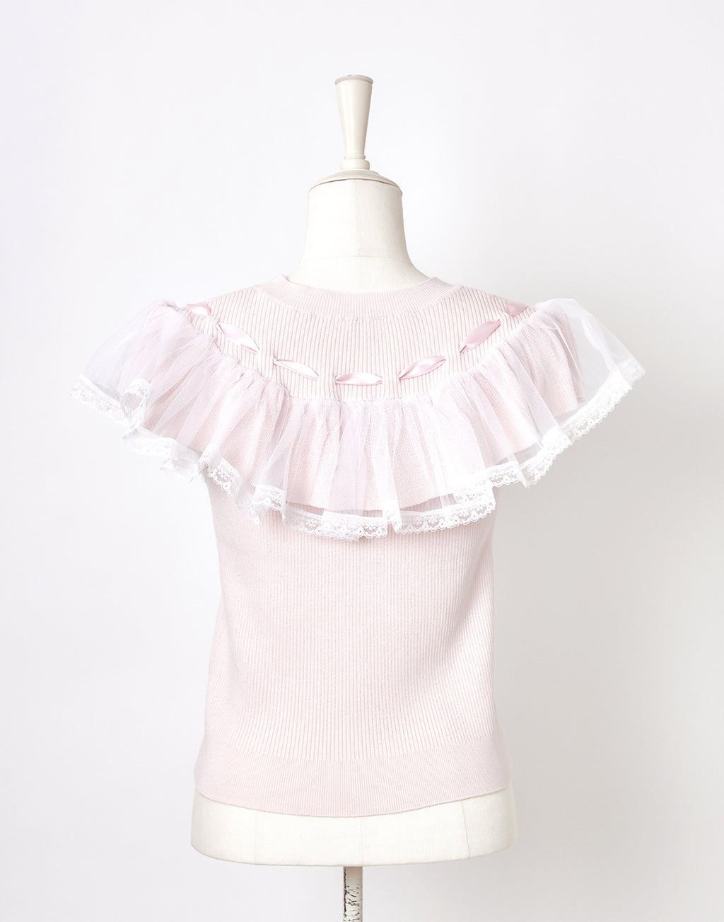 mellfy memory Angelic tulle & ribbon Knit Top