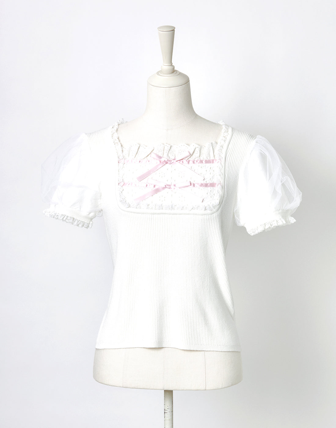 mellfy memory Cotton lace cute twin ribbon Top