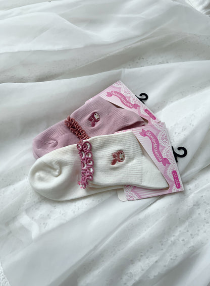 My Melody One Point Embroidery Socks