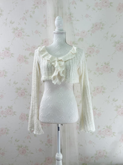 Rose Muse Fluffy Bolero Cardigan (Ivory)