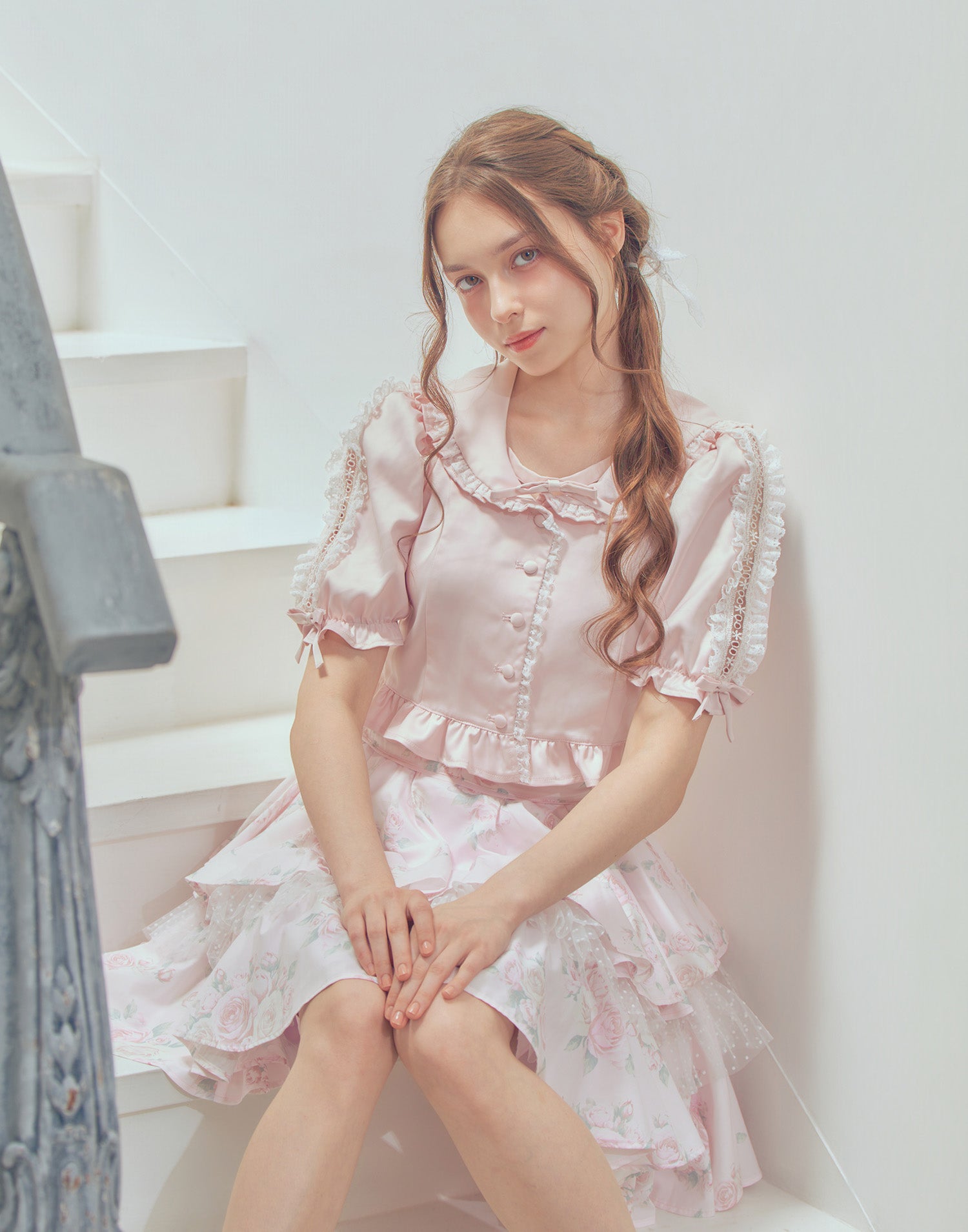 (Pre-order) mellfy memory Love in rosy rose skirt
