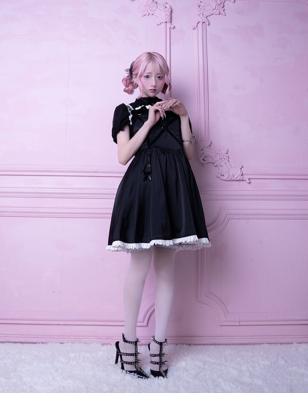 AVENCHUMU Back ruffle ribbon harness one piece