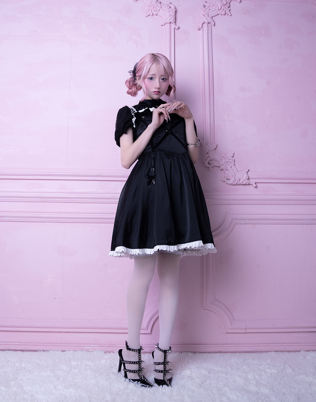 AVENCHUMU Back ruffle ribbon harness one piece