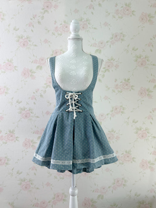 Tralala LIZ LIZA Polka Dot Laced Up Jumper Skirt