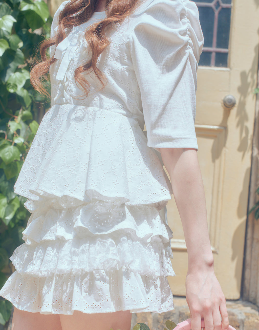 (Pre-order) mellfy memory Milky gingham tutu skirt pants