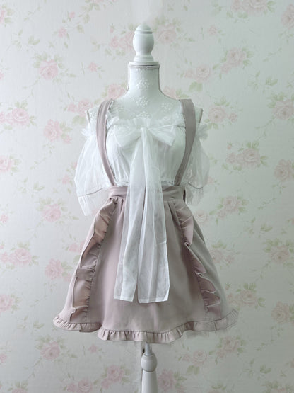 ROJITA Ruffled Jumper Skirt (Beige)