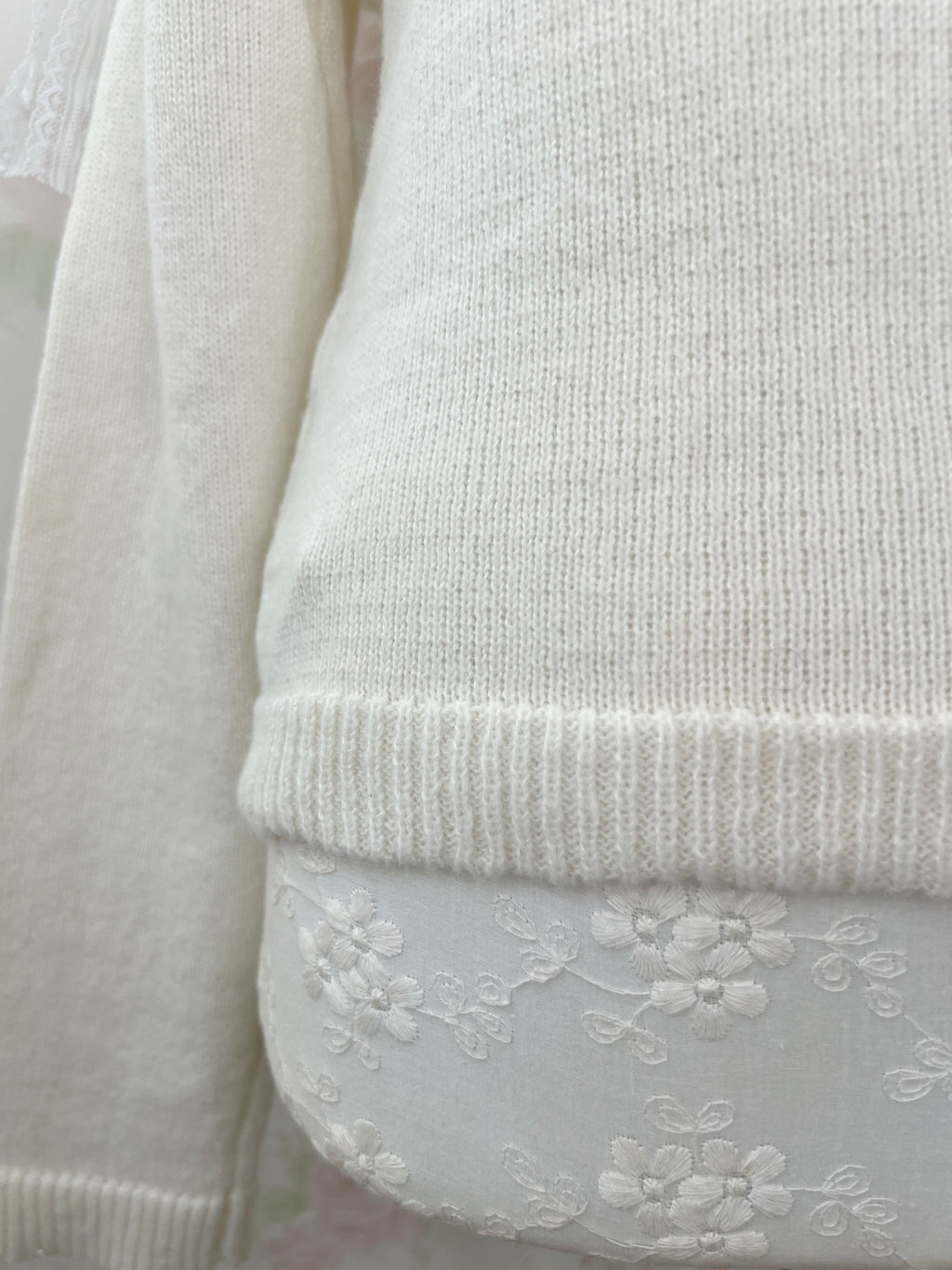 Side Laced Up Off Shoulder Sweater (Ivory)