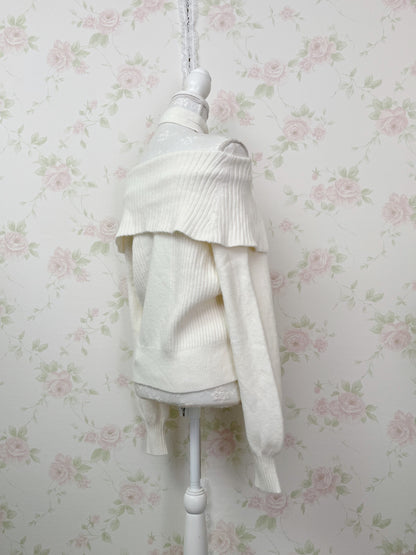 Button Up Choker Sweater (Ivory)