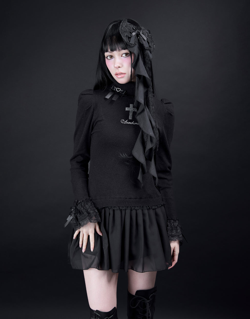 AVENCHUMU Angel feather knit one-piece