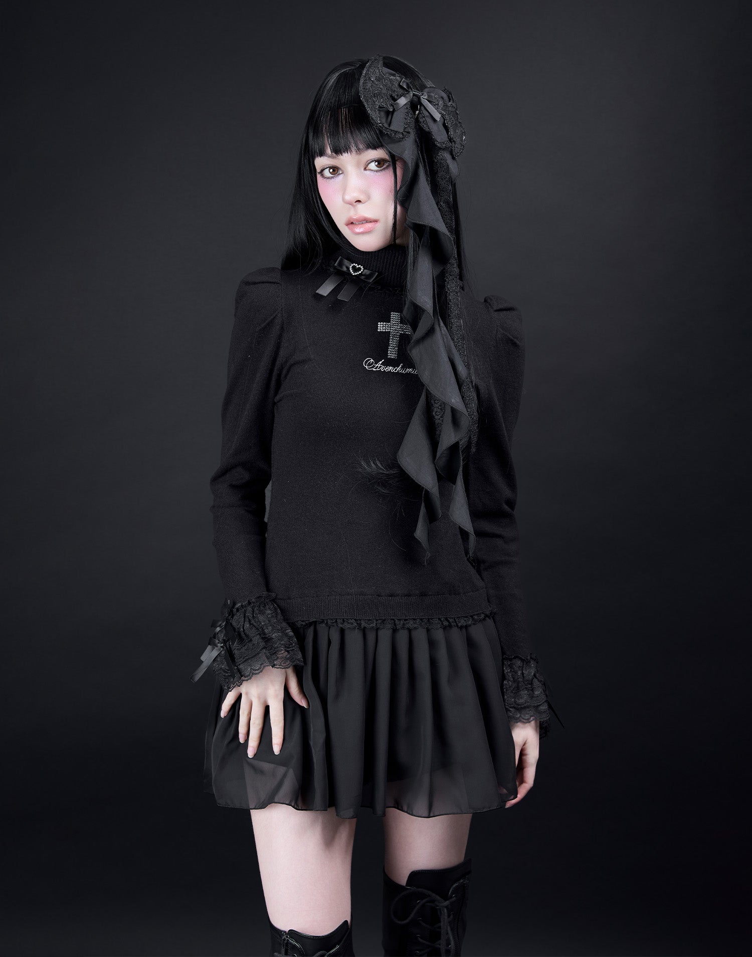AVENCHUMU Angel feather knit one-piece