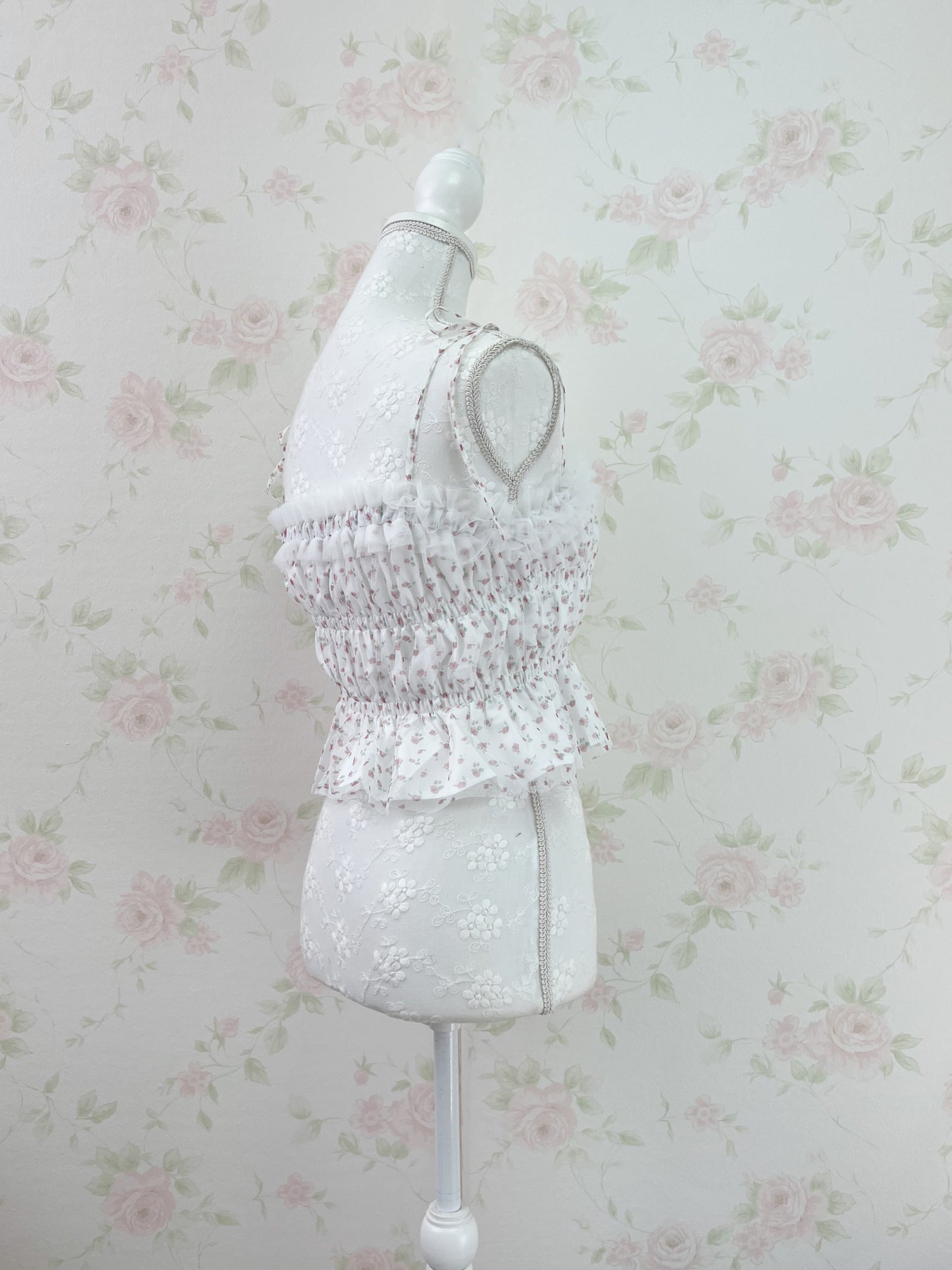 GRL Tulle Floral Top