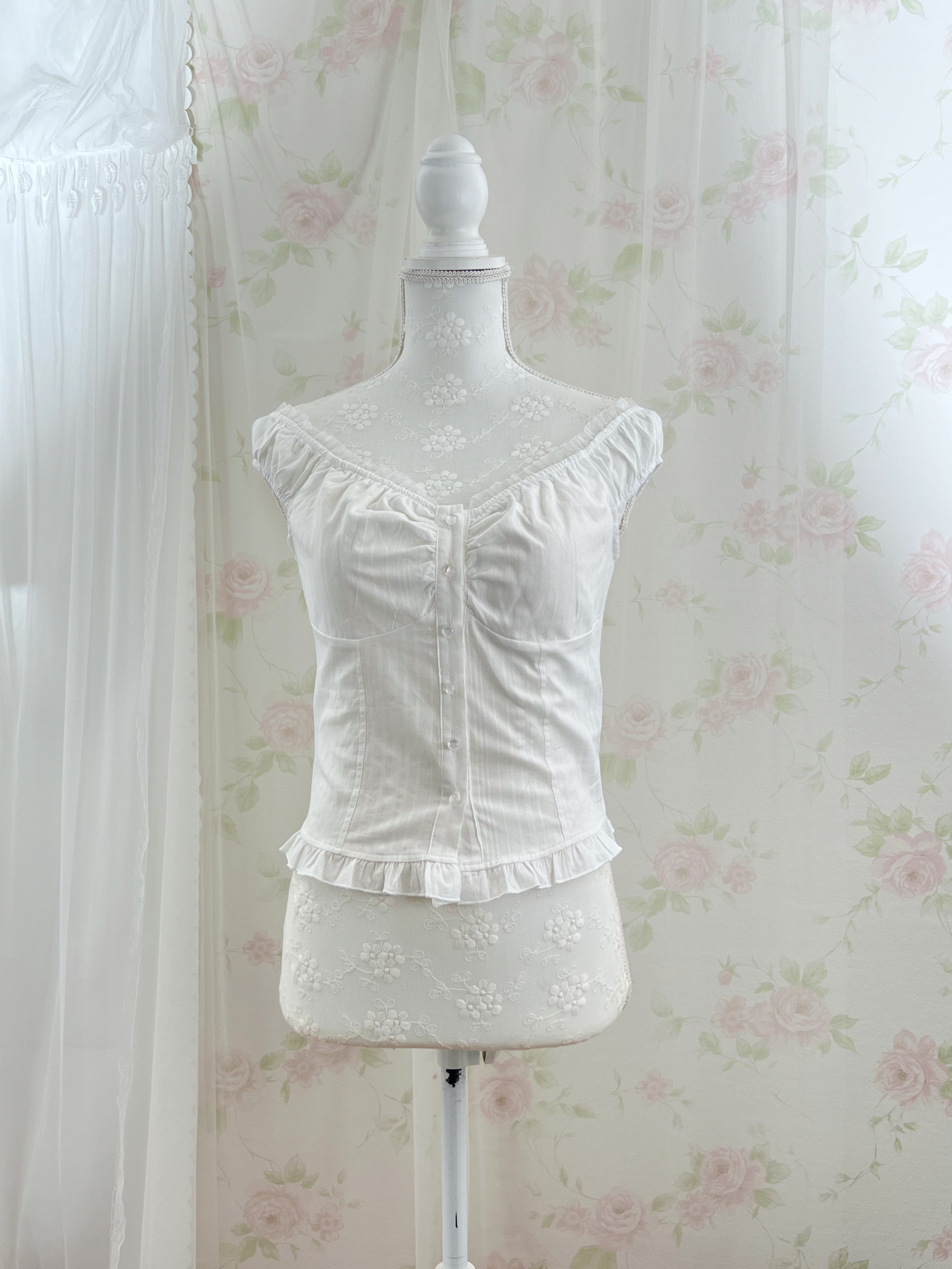 Cotton Princess Blouse (White)
