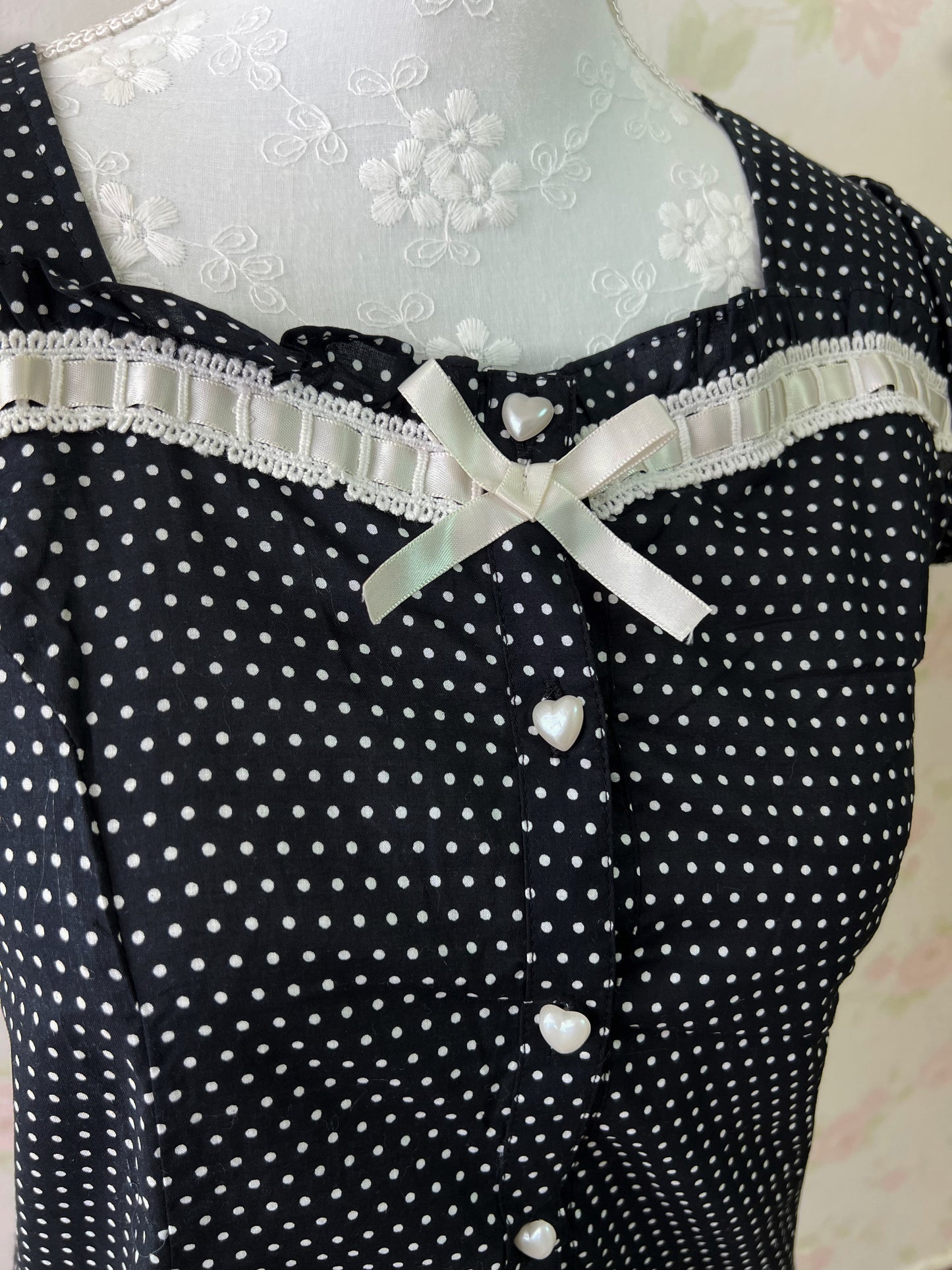 Ank Rouge Polka Dots Blouse (Navy)