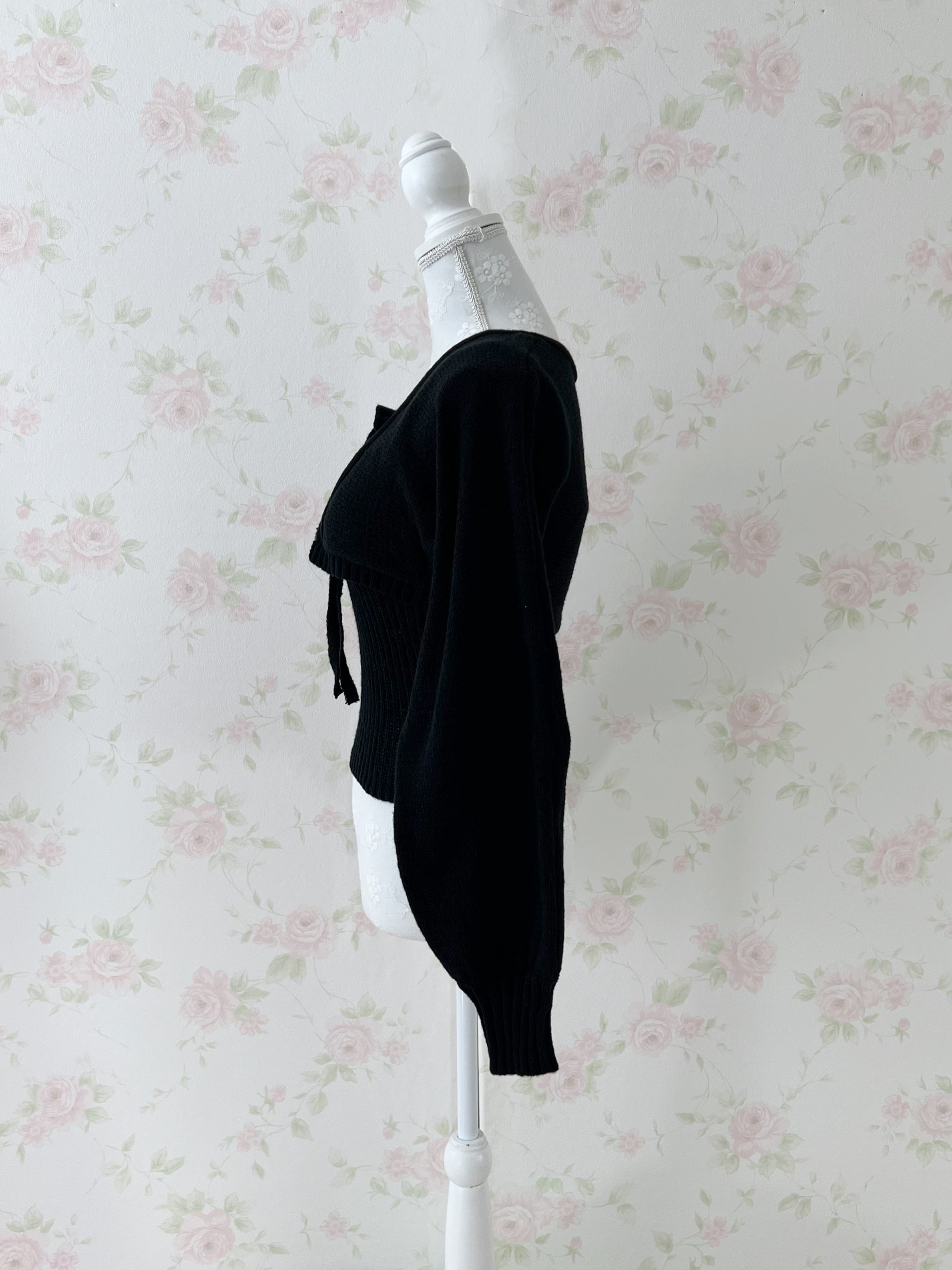 Camisole Cardigan Set (Black)