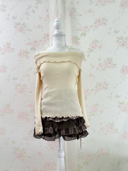 GRL Layered Chiffon Culottes (Brown)