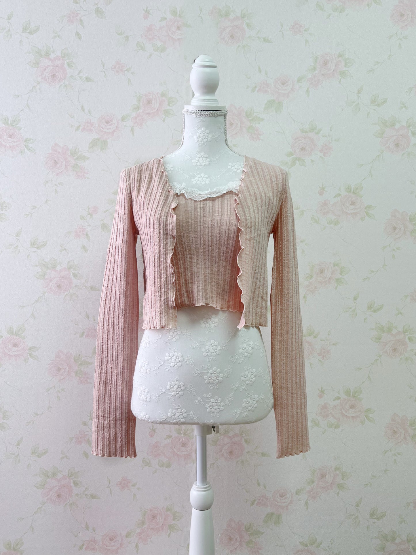 GRL Shoujo Camisole Set Cardigan (Pink)