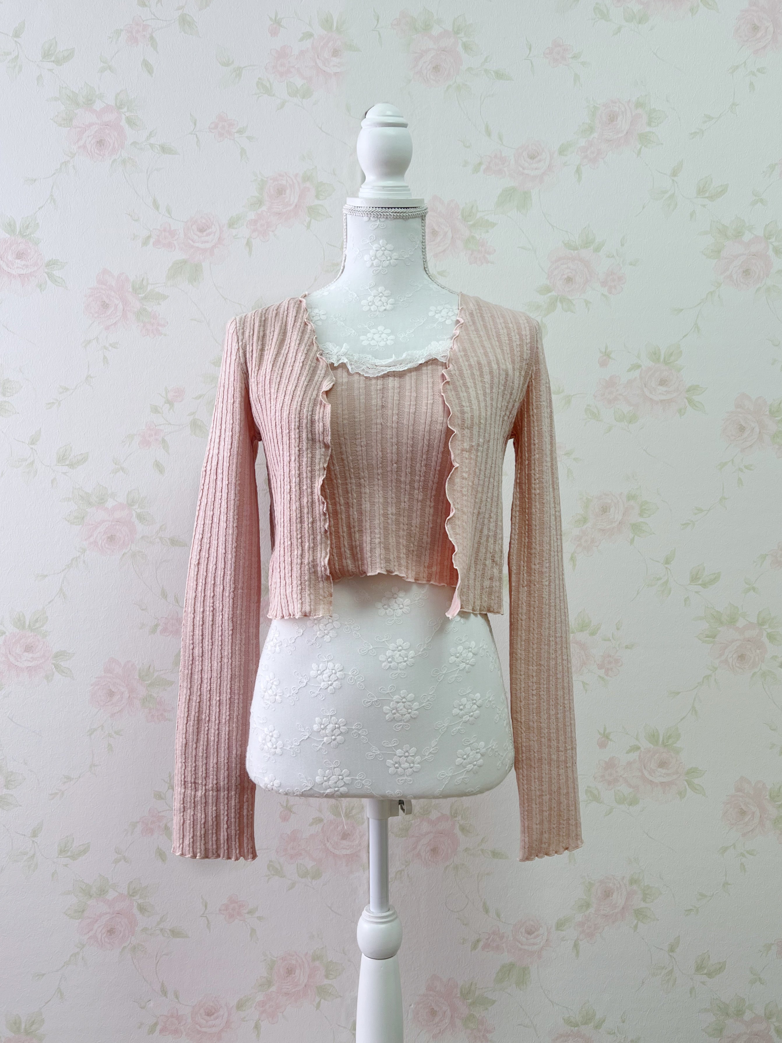 Shoujo Camisole Set Cardigan (Pink)