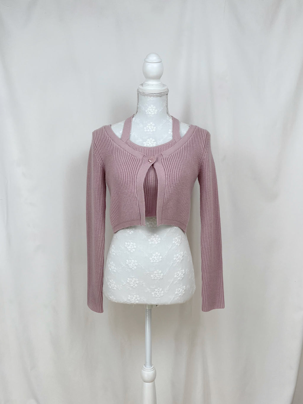 RESEXXY Halter Neck Top Attached Cardigan